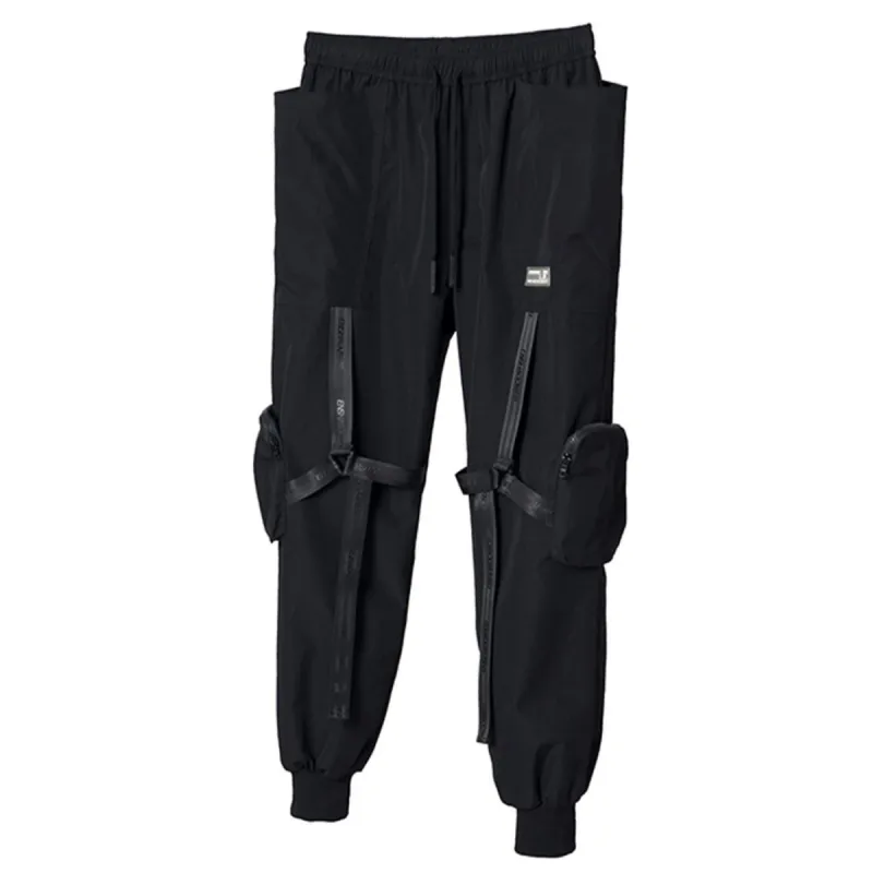 Combat Zipper Pockets Ribbons Cargo Pants sold by Yugen Theory