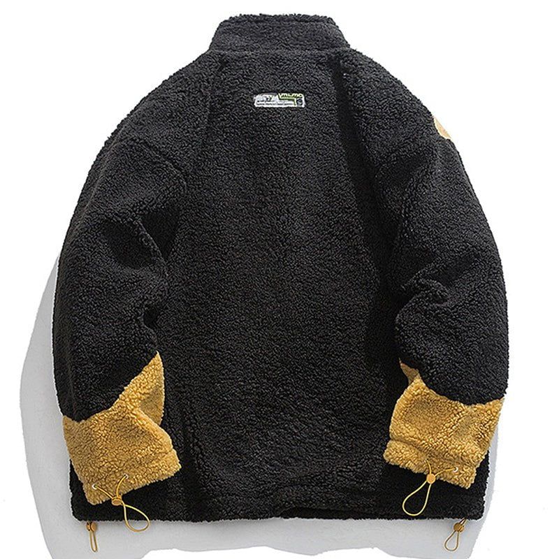 Sherpa Winter Coat Color Block Patchwork sold by Yugen Theory product image thumbnail 5