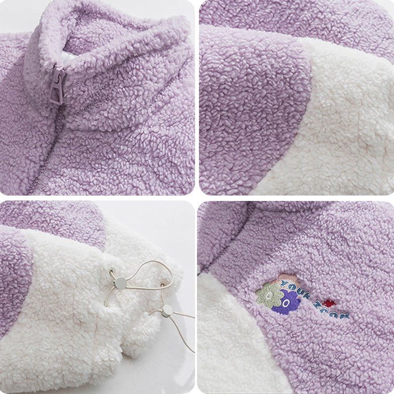 Sherpa Winter Coat Color Block Patchwork sold by Yugen Theory product image thumbnail 4