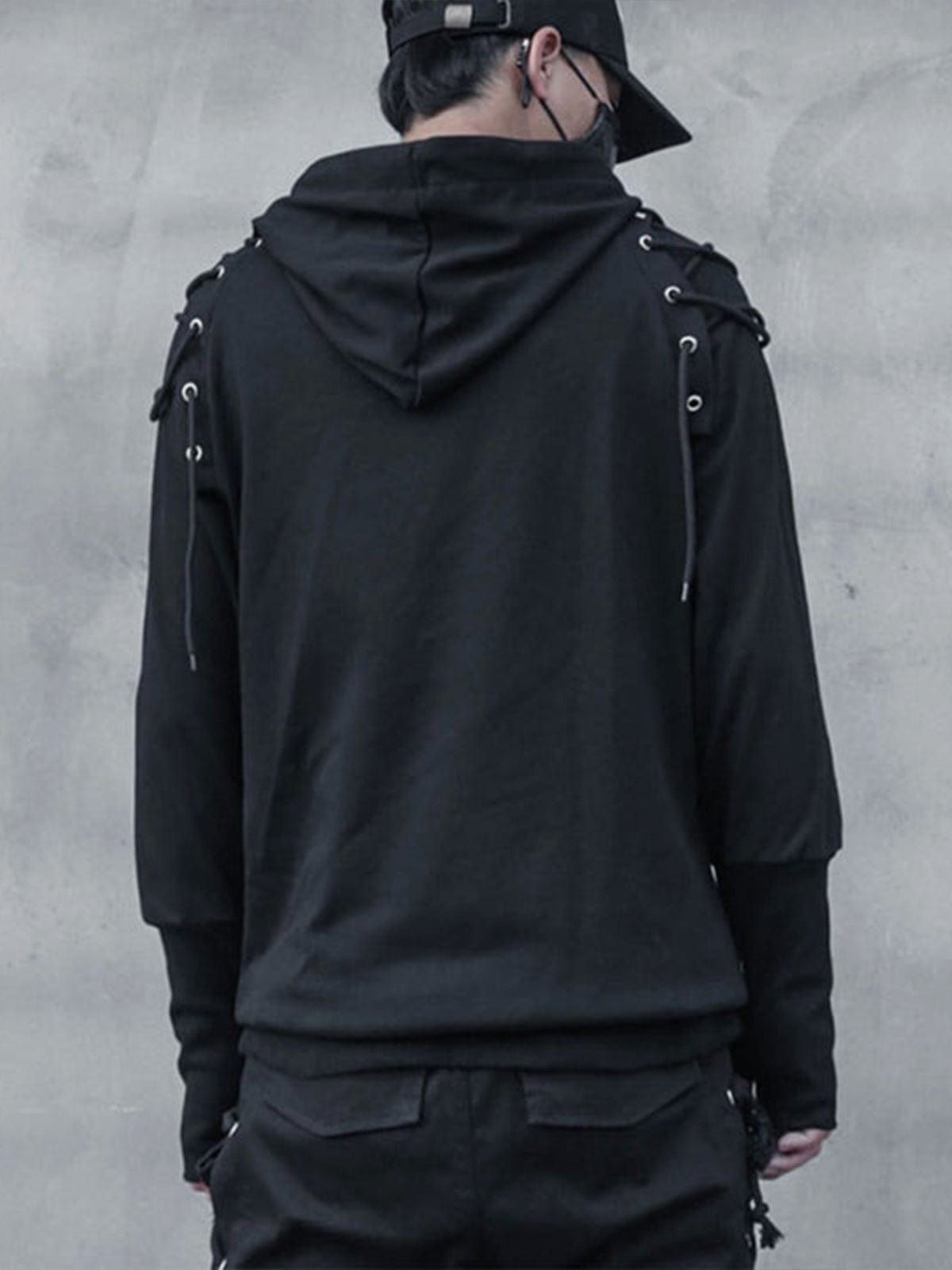 Dark Patchwork Bandage Hoodie sold by Yugen Theory product image thumbnail 2