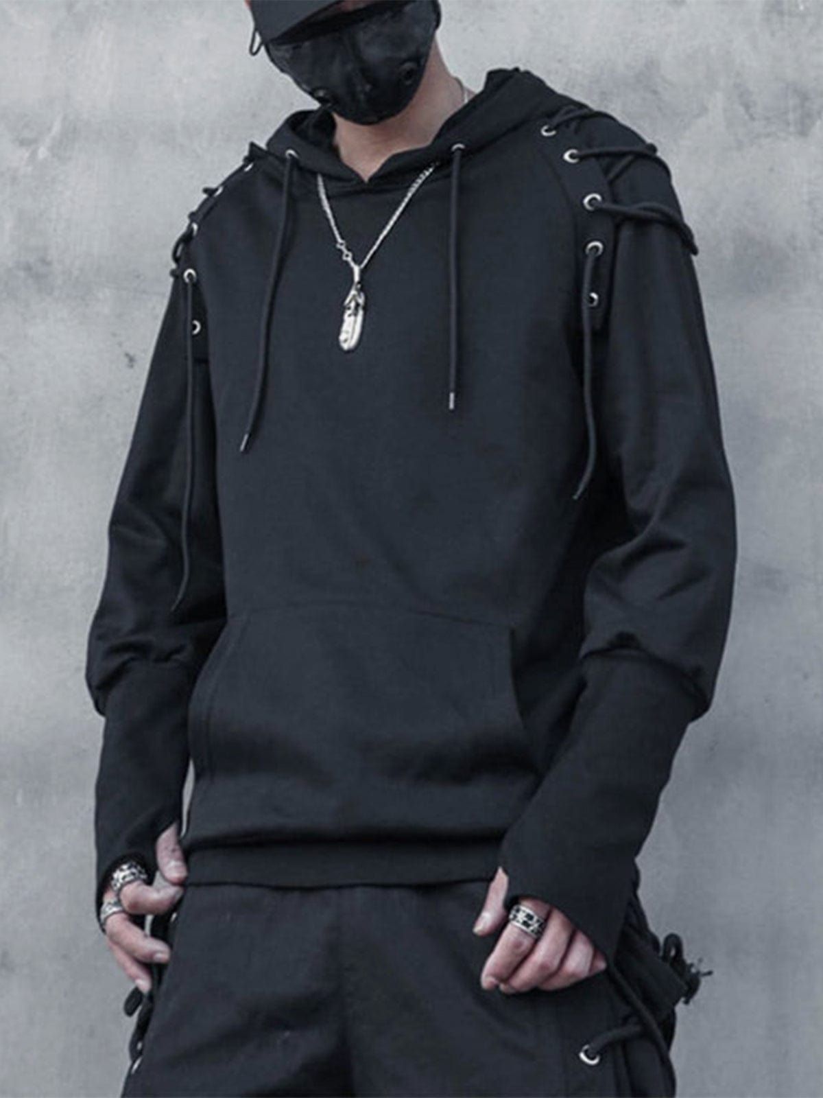Dark Patchwork Bandage Hoodie sold by Yugen Theory product image thumbnail 4