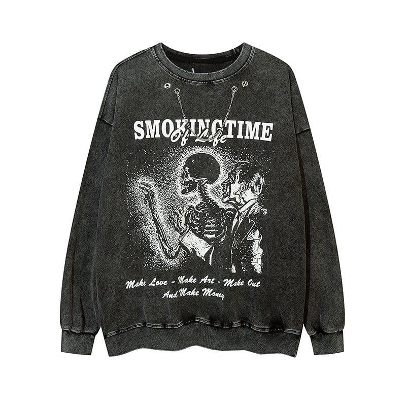 Vintage Skull Sweatshirt sold by Yugen Theory product image thumbnail 2