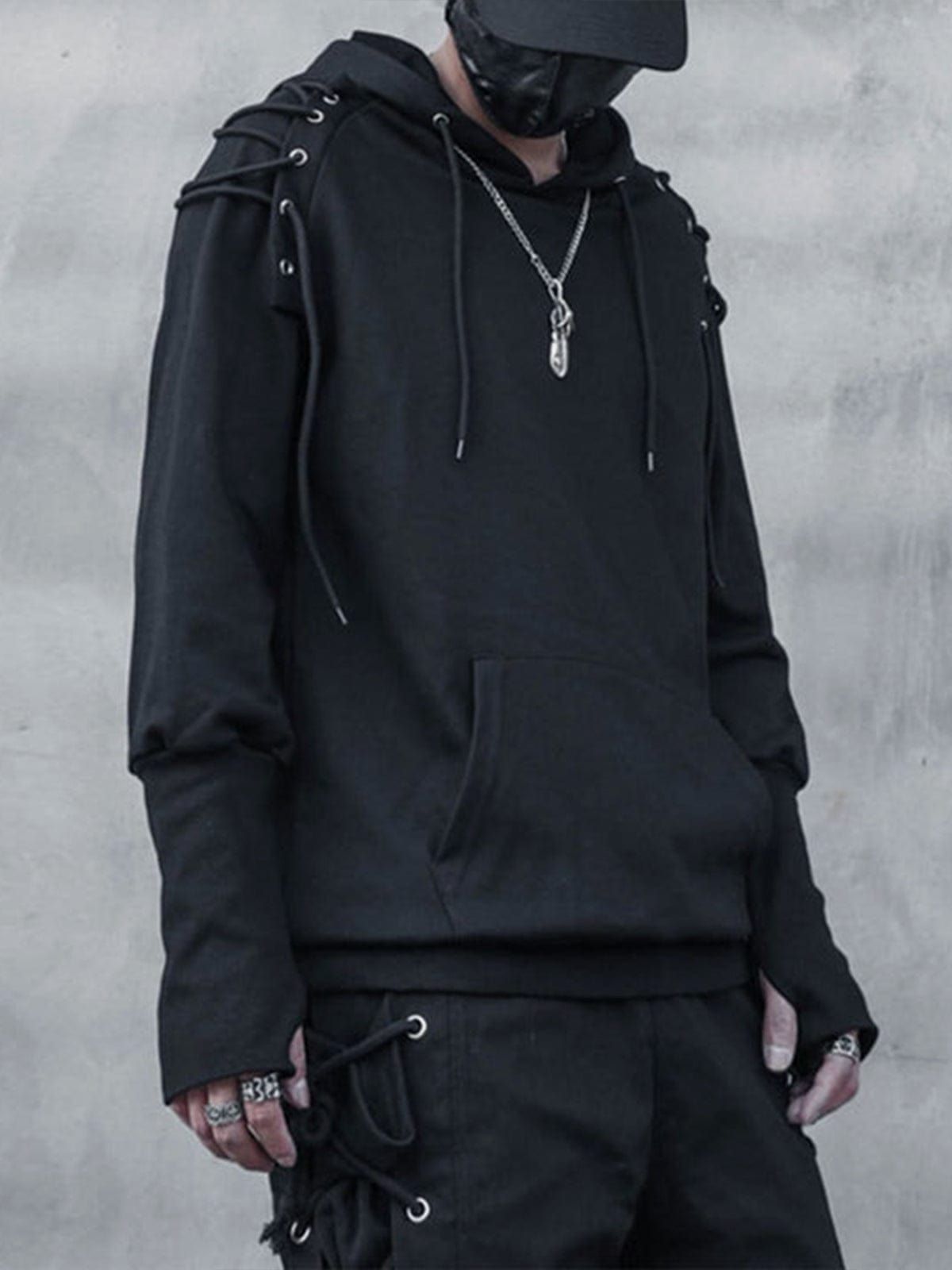 Dark Patchwork Bandage Hoodie sold by Yugen Theory product image thumbnail 3