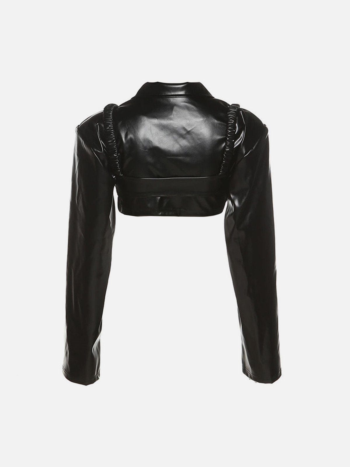 Fold PU Short Jacket sold by Yugen Theory product image thumbnail 5