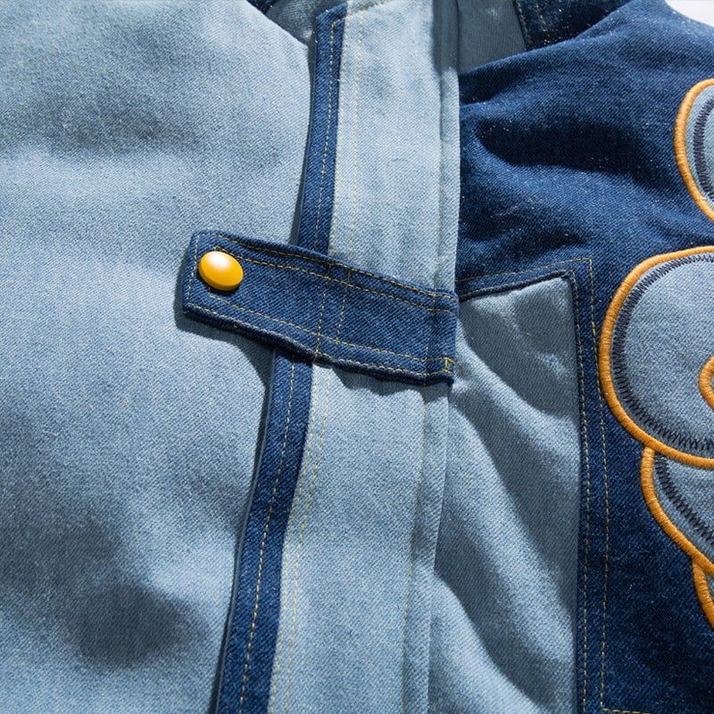 Patchwork Denim Winter Coat Embroidery sold by Yugen Theory product image thumbnail 5