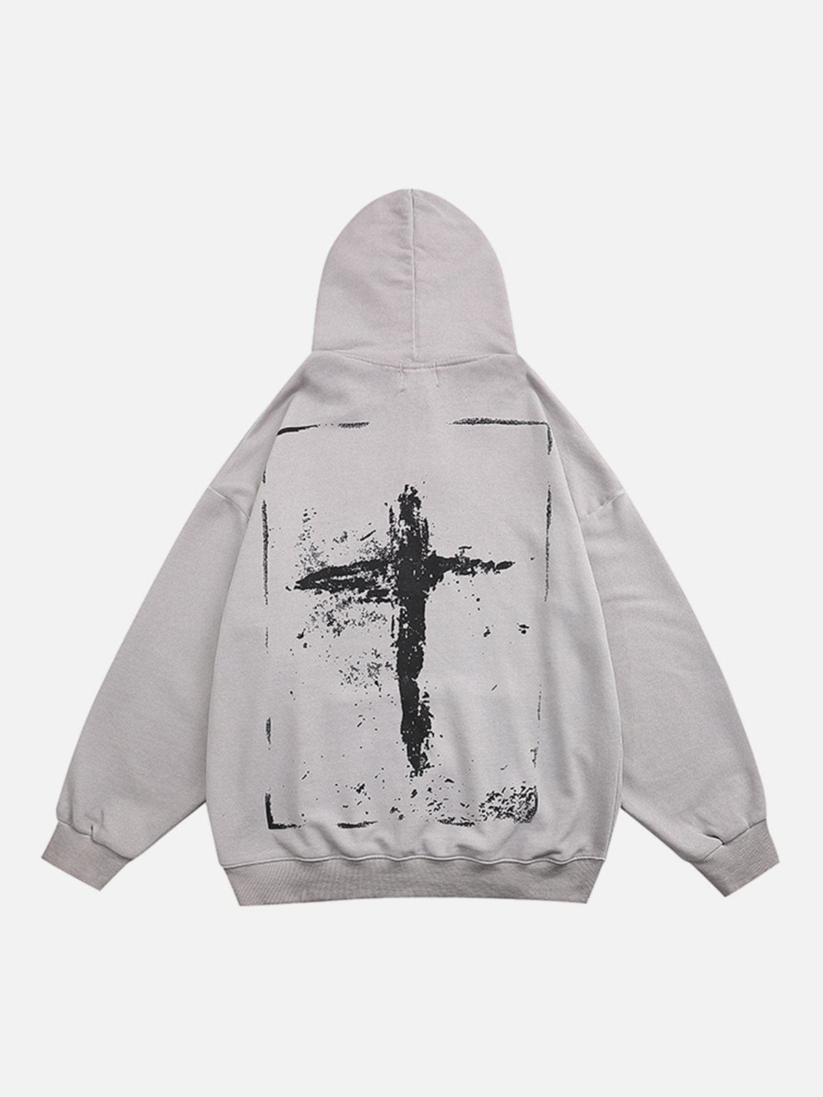 Washed Graffiti Cross Pattern Hoodie sold by Yugen Theory product image thumbnail 4