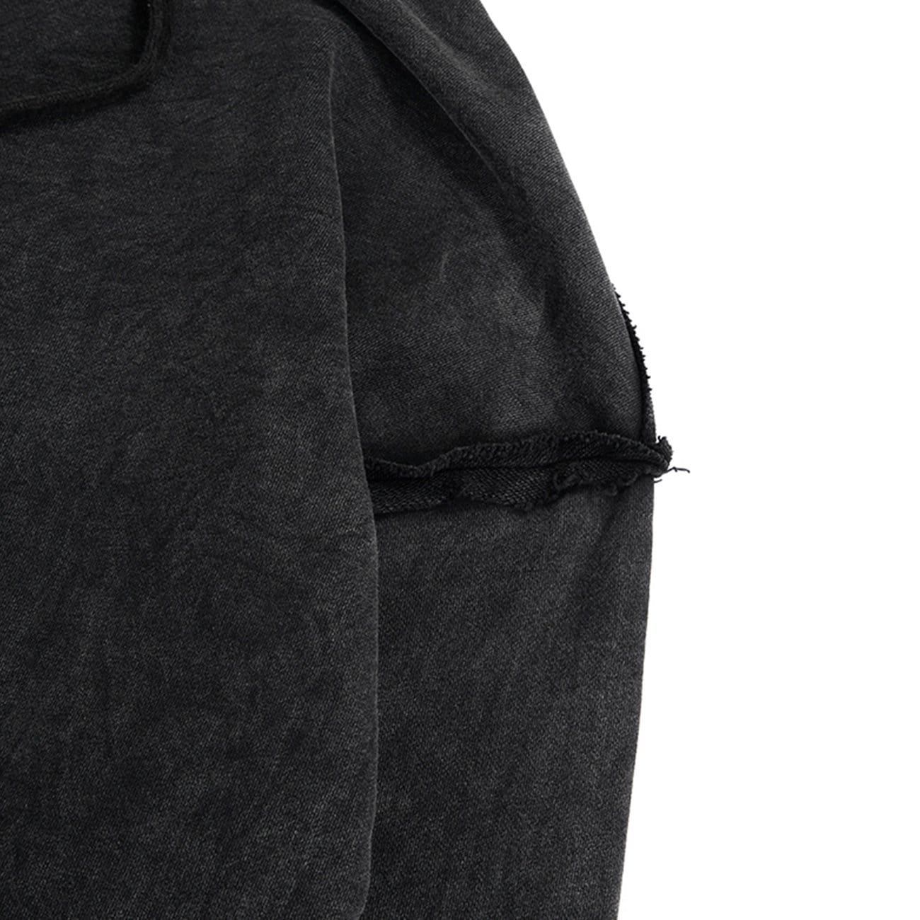 Dark Ripped Hole Washed Hoodies sold by Yugen Theory product image thumbnail 4