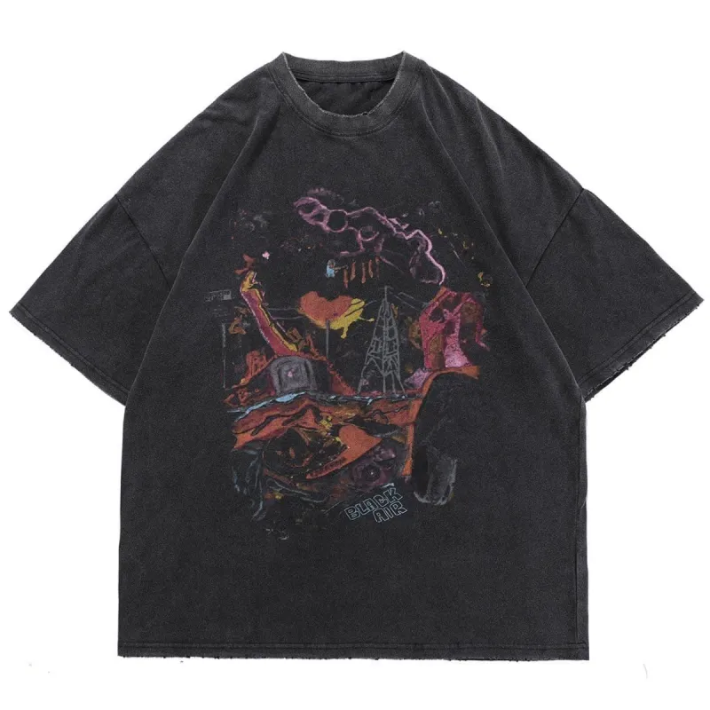 Dark Graffiti Oversized T-Shirt sold by Yugen Theory