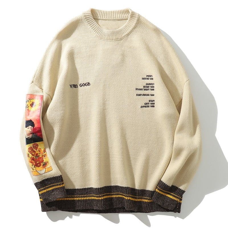 Apricot Knitted Sweater Van Gogh sold by Yugen Theory