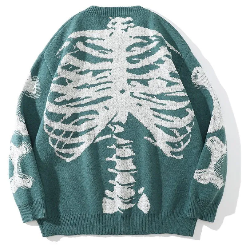Jacquard Knitted Sweater Skeleton sold by Yugen Theory