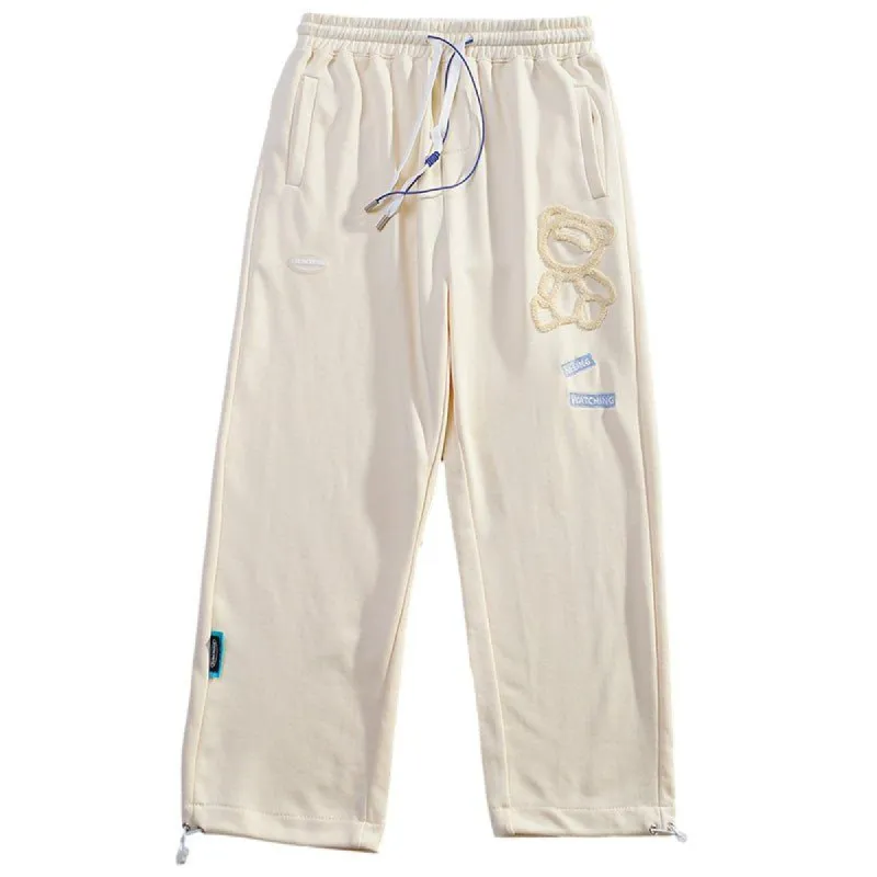 Casual Jogger Pants Flocked Bear sold by Yugen Theory