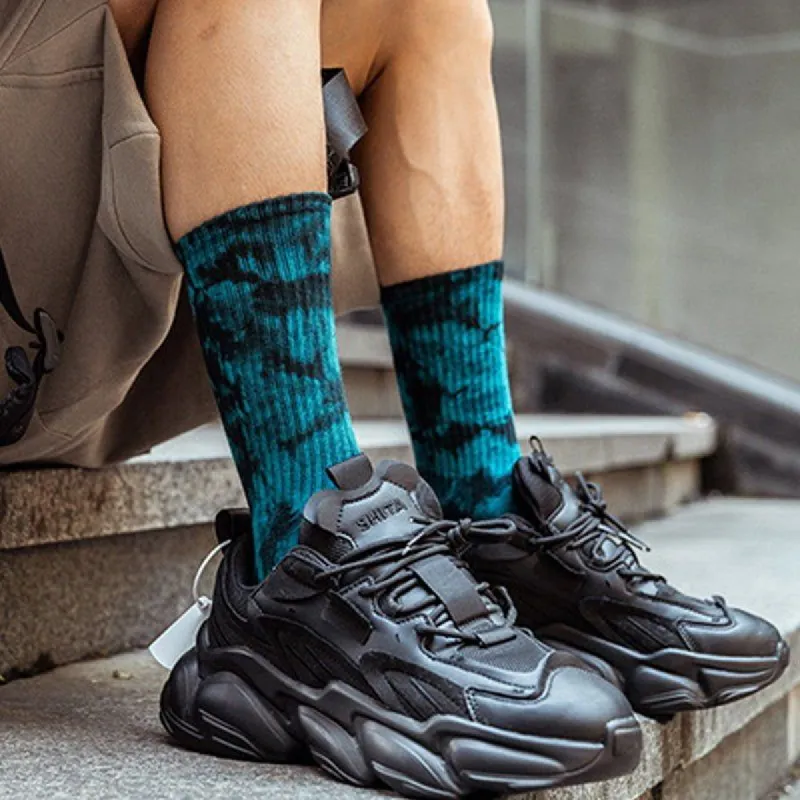 Tie Dye Cotton Socks Fall and Winter sold by Yugen Theory