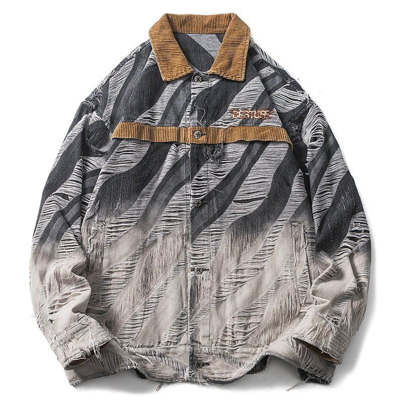 Distressed Denim Jacket Gradient Color sold by Yugen Theory