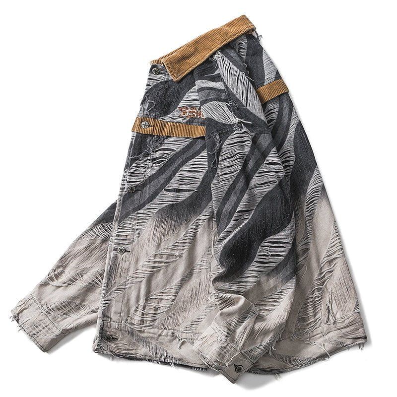 Distressed Denim Jacket Gradient Color sold by Yugen Theory product image thumbnail 5