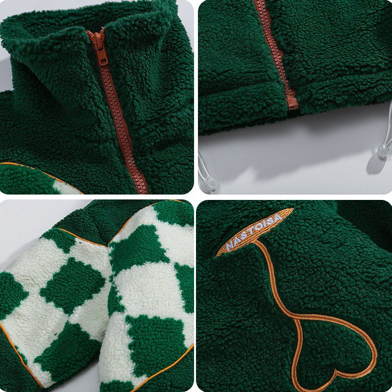 Fleece Winter Coat Checkerboard Heart sold by Yugen Theory product image thumbnail 5