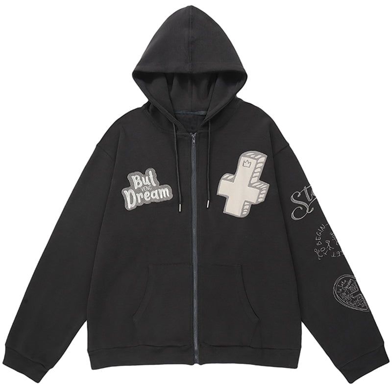 Comfy Full Zip Hoodie Cross sold by Yugen Theory