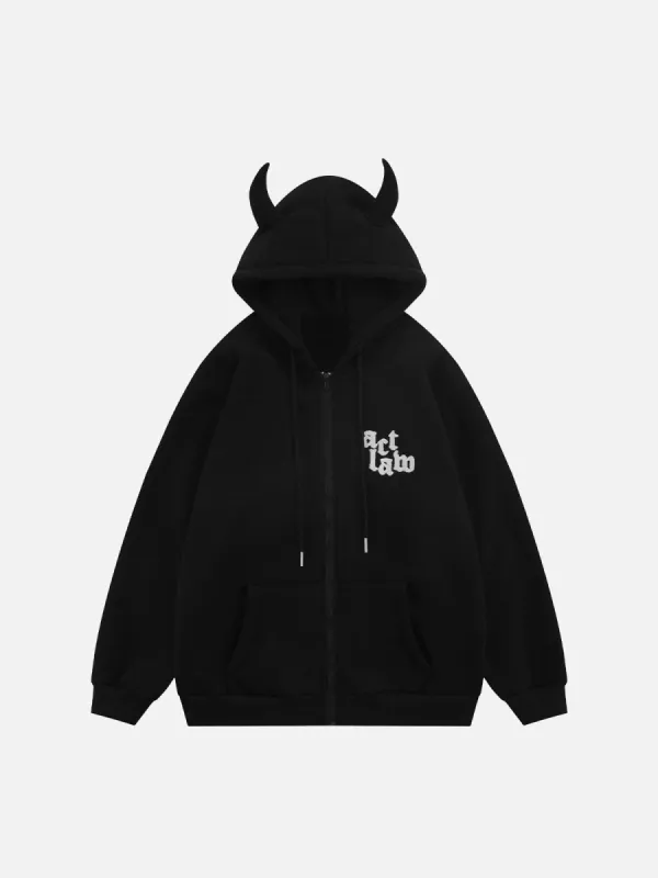 Letter Devil Head Hoodie sold by Yugen Theory