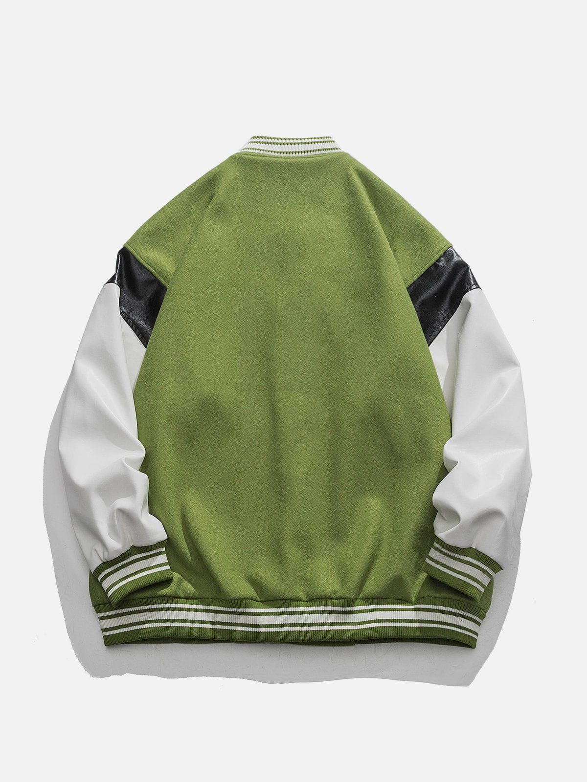 Zebra Pattern Broken Heart Varsity Jacket sold by Yugen Theory product image thumbnail 2