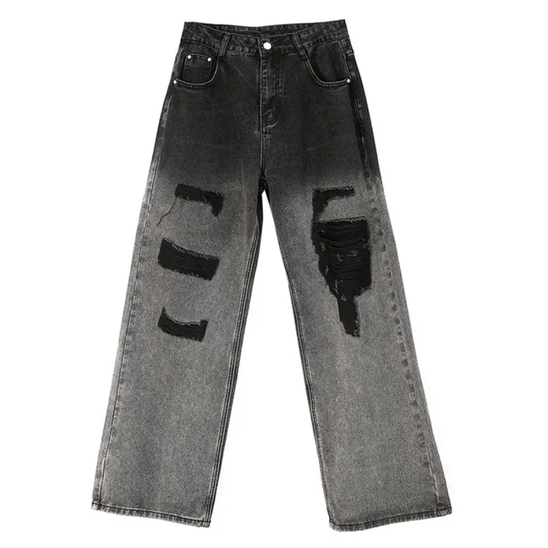 Ripped Hole Washed Jeans sold by Yugen Theory
