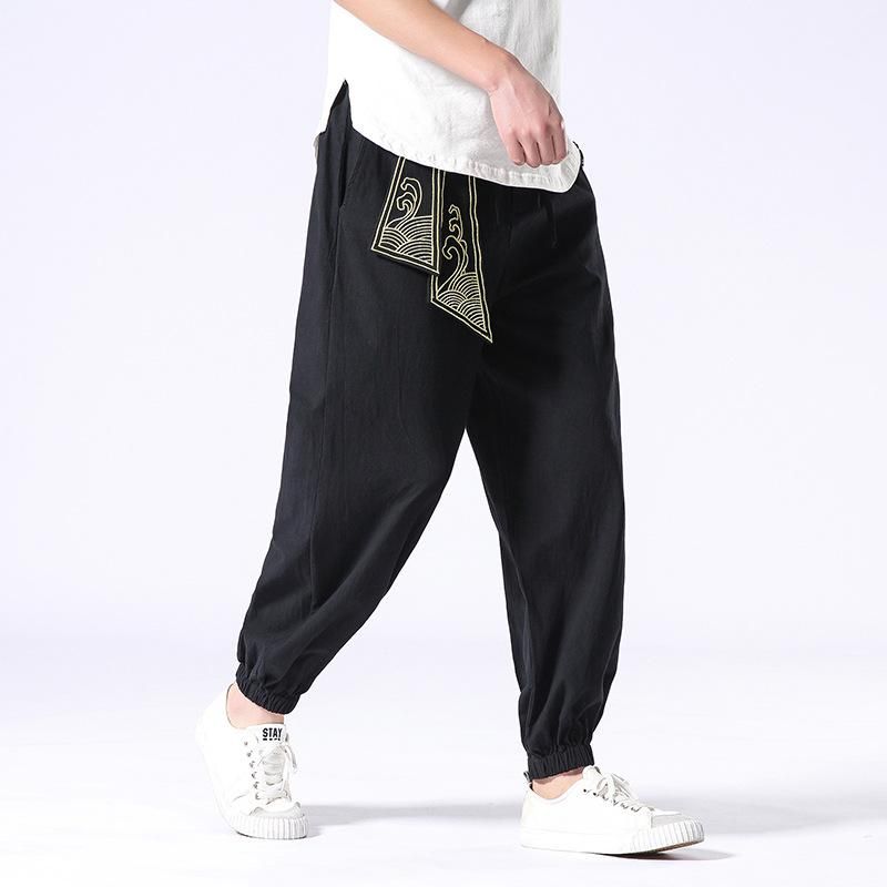 Ancient Style Black Tight End Japanese Pants sold by Yugen Theory