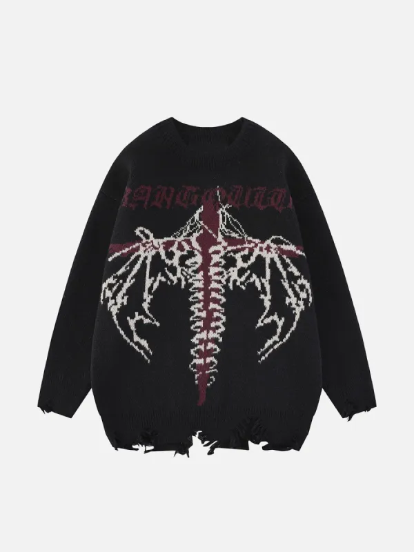 Cross Dragon Bone Knit Sweater sold by Yugen Theory