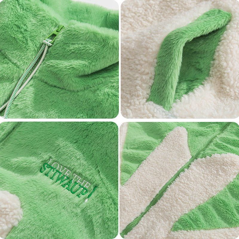 Plush Winter Coat Color Block Patchwork sold by Yugen Theory product image thumbnail 5