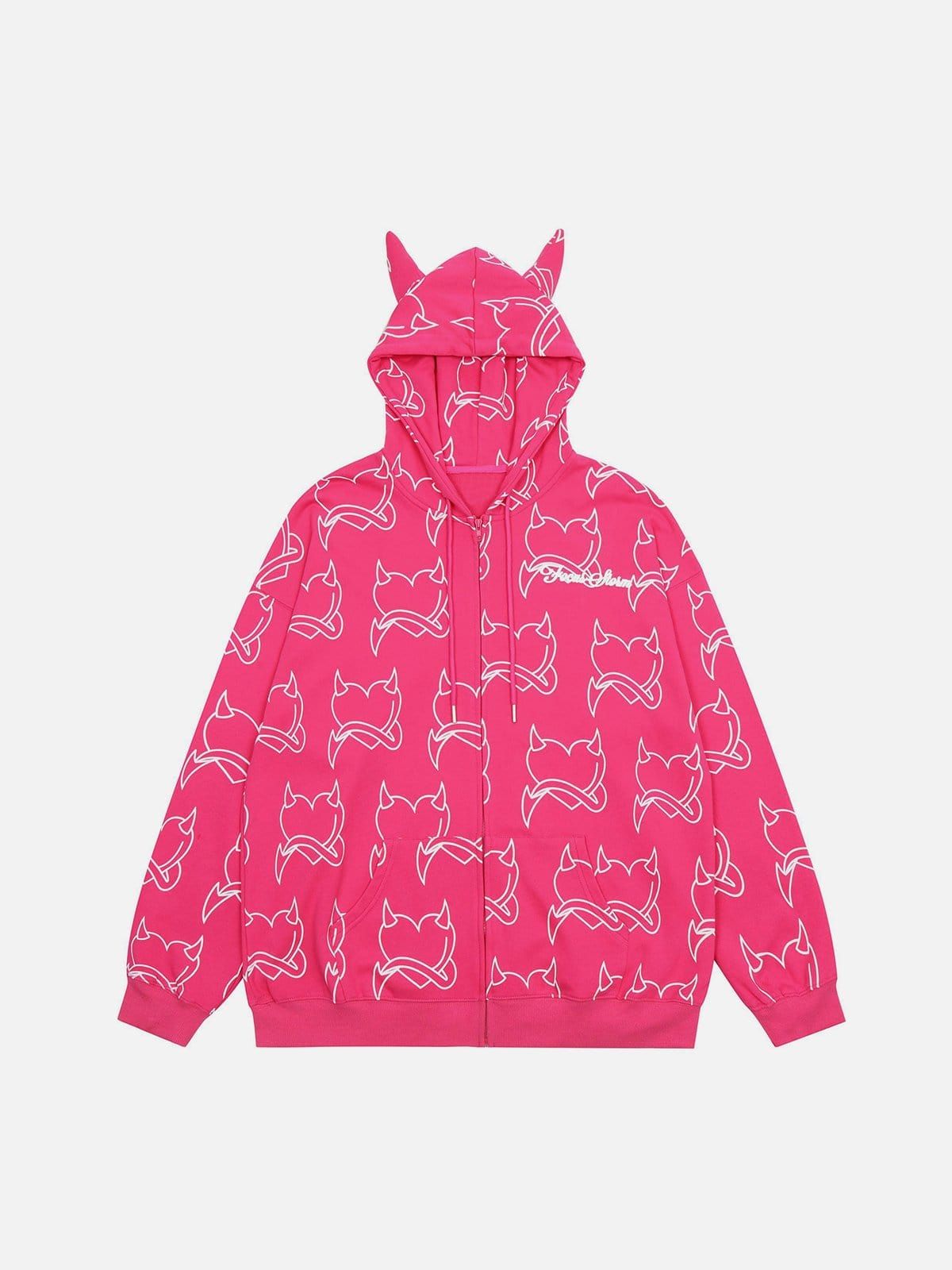 Devil Heart Print Hoodie sold by Yugen Theory product image thumbnail 4