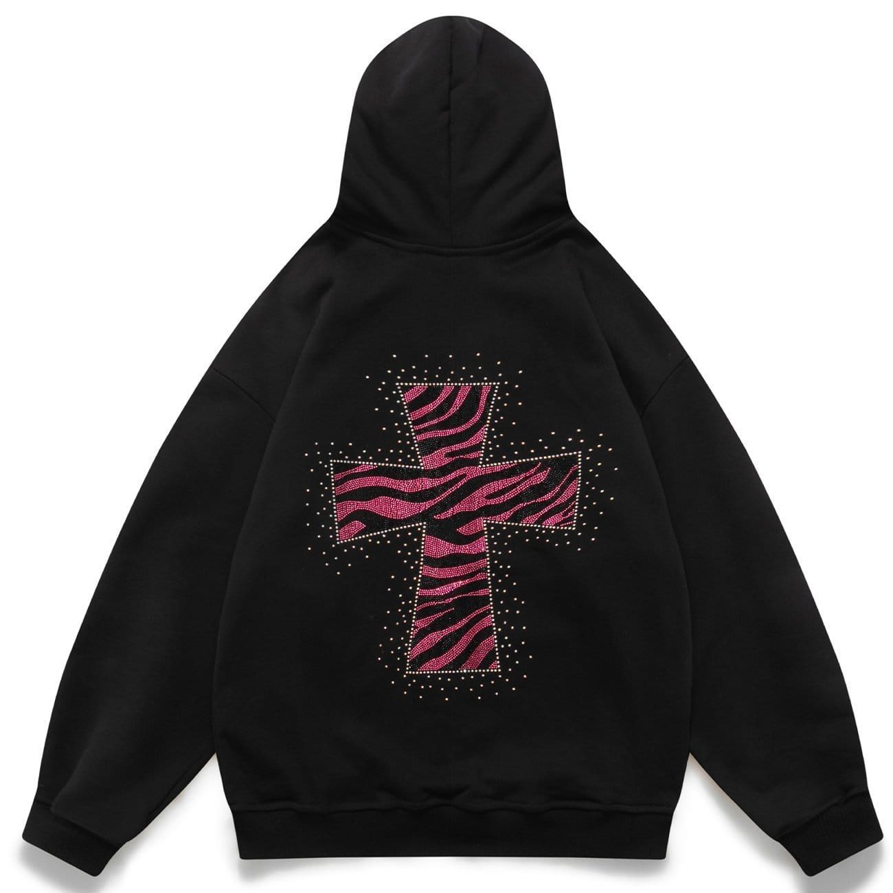 Cross Drill Fleece Zip Up Hoodie sold by Yugen Theory product image thumbnail 4