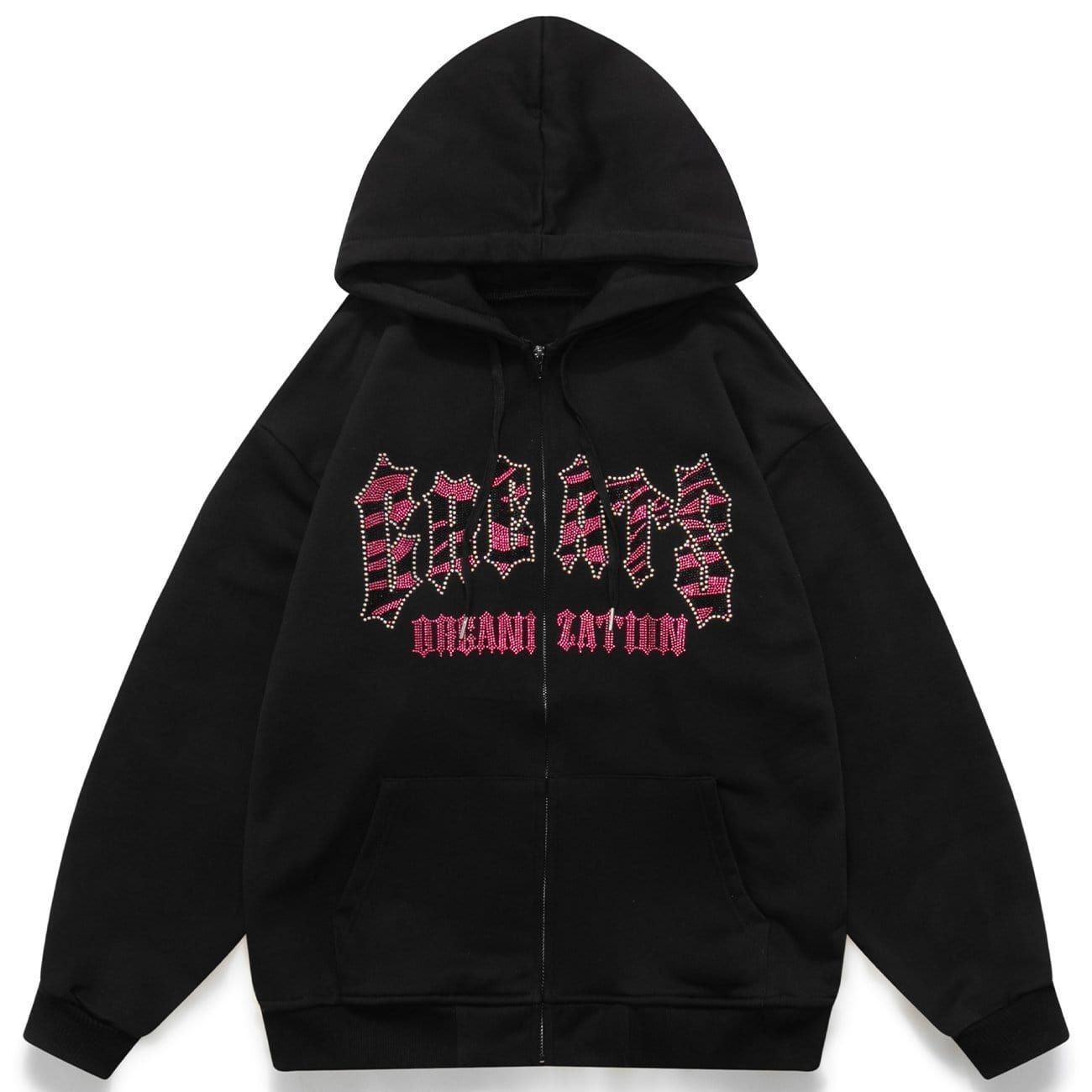Cross Drill Fleece Zip Up Hoodie sold by Yugen Theory product image thumbnail 3