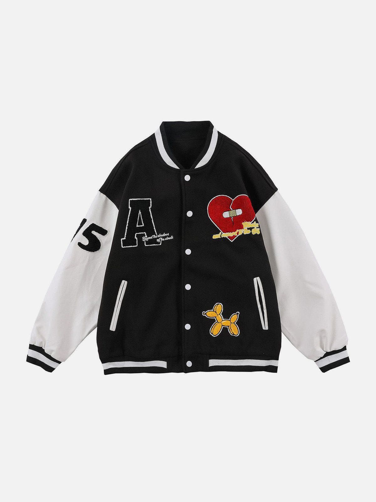 Letter Love Flocking Varsity Jacket sold by Yugen Theory product image thumbnail 2