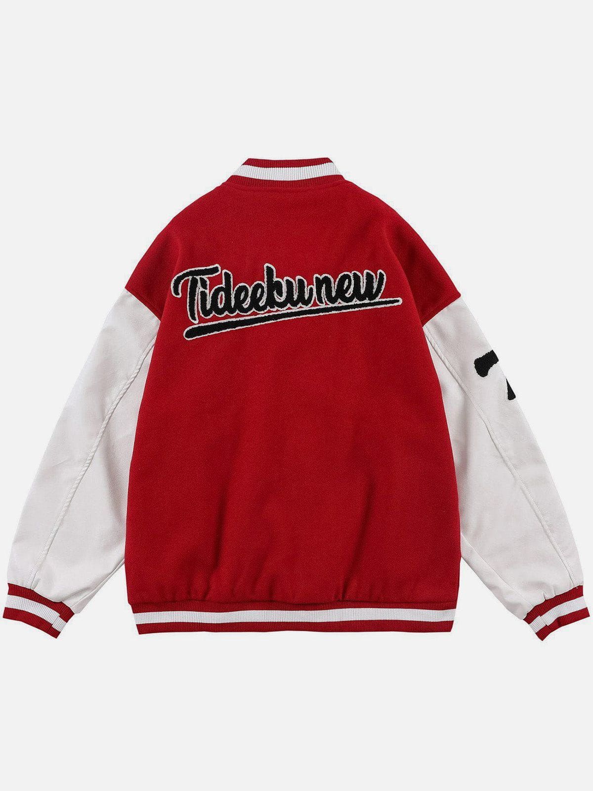 Letter Love Flocking Varsity Jacket sold by Yugen Theory product image thumbnail 3