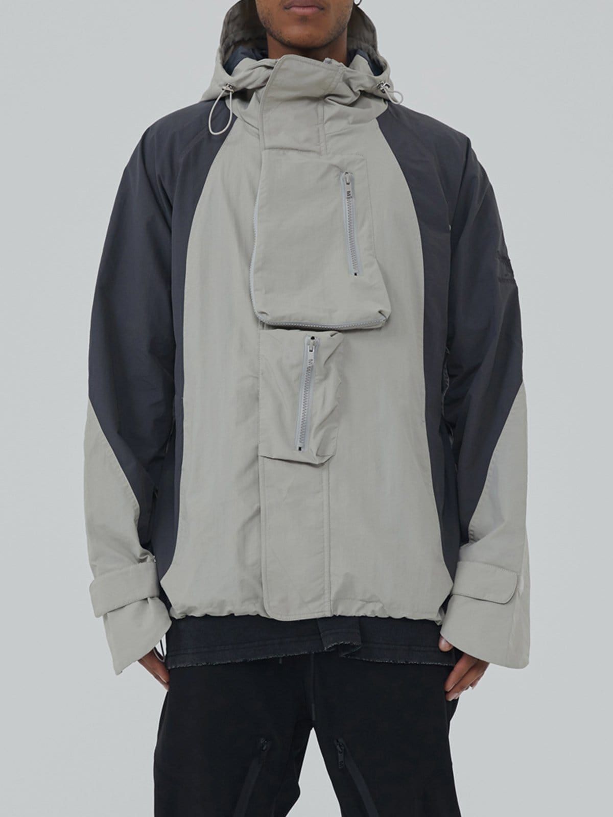 Patchwork Big Pocket Zip Up Jacket sold by Yugen Theory