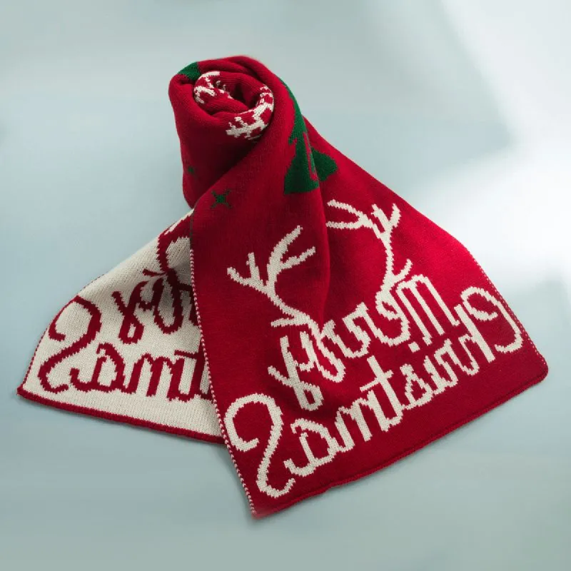 Knitted Woolen Christmas Scarf sold by Yugen Theory