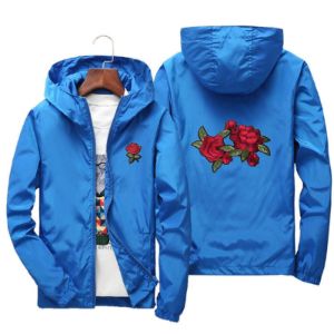 Double Rose Embroidered Windbreaker Jacket sold by Yugen Theory