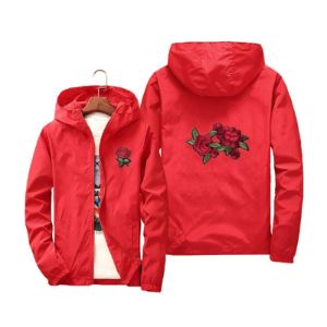Double Rose Embroidered Windbreaker Jacket sold by Yugen Theory