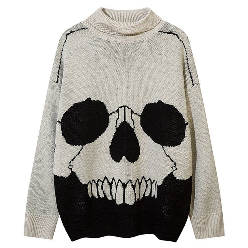 Turtleneck Sweater Skull Print sold by Yugen Theory