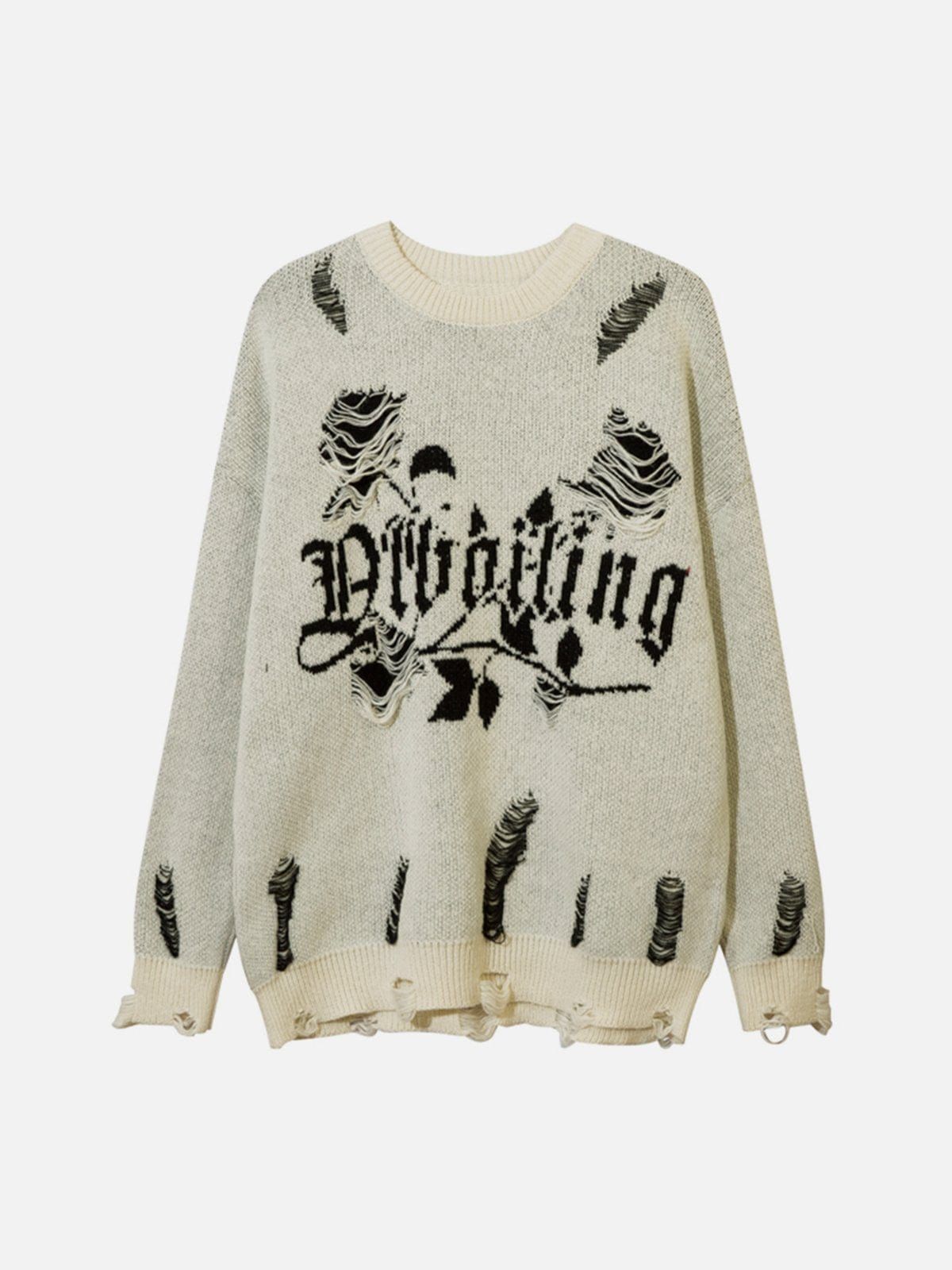 Rose Ripped Hole Knit Sweater sold by Yugen Theory product image thumbnail 3