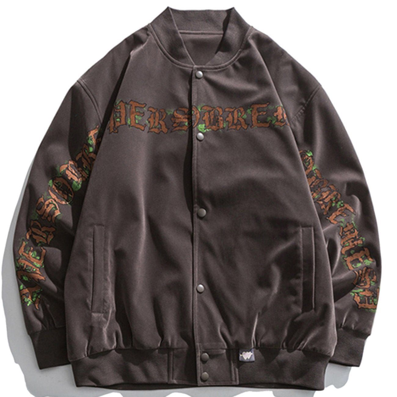 Letter Print Varsity Jacket sold by Yugen Theory