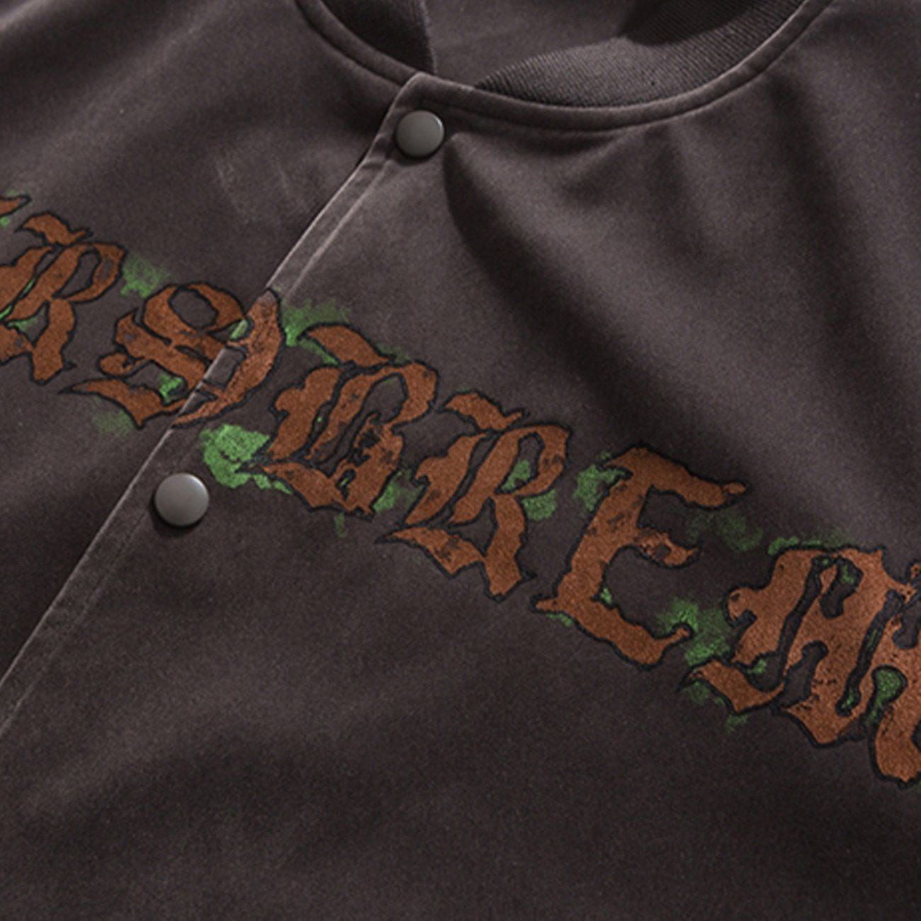 Letter Print Varsity Jacket sold by Yugen Theory product image thumbnail 5