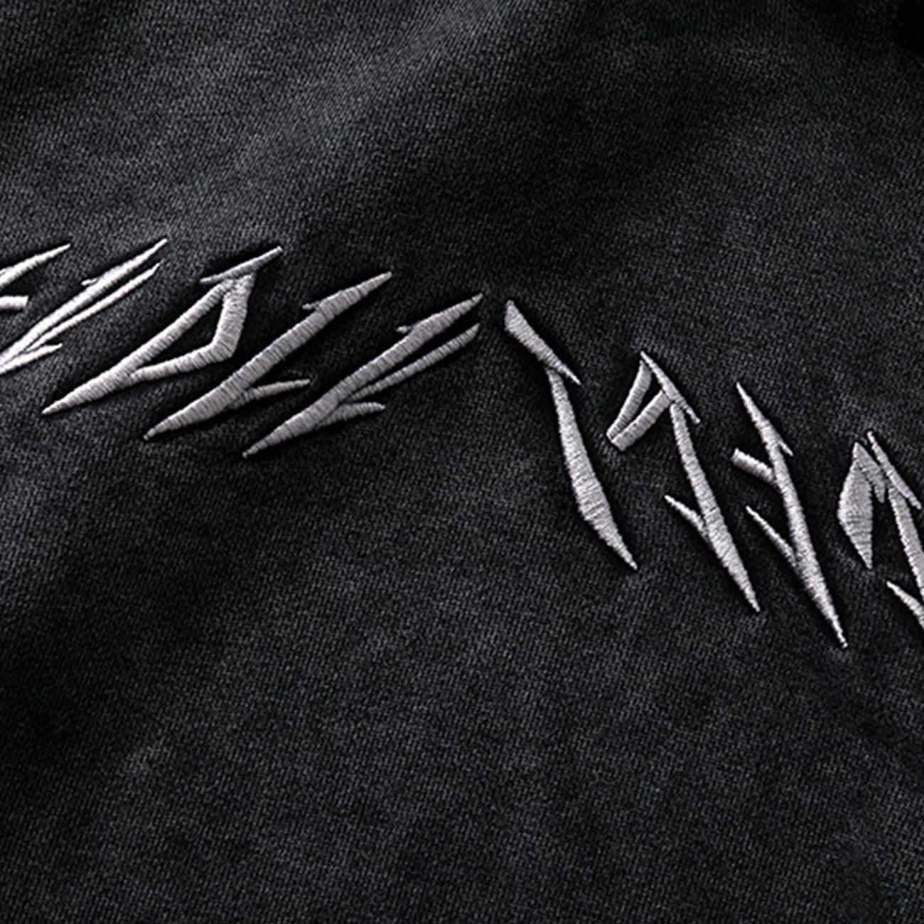 Ripped Hole Letters Embroidery Washed Hoodie sold by Yugen Theory product image thumbnail 4