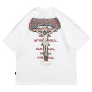 Nail Cross Washed Graphic T-Shirt sold by Yugen Theory