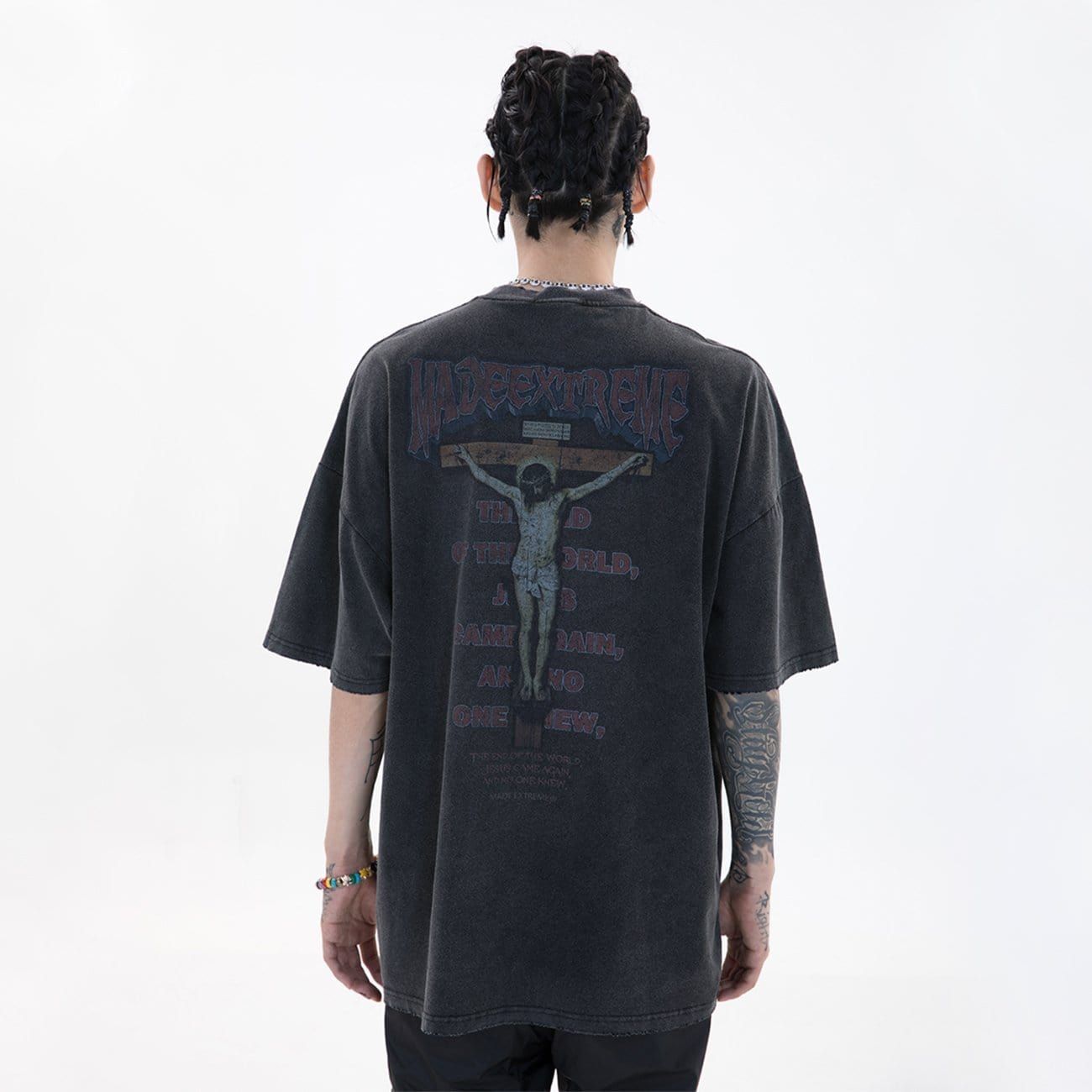 Nail Cross Washed Graphic T-Shirt sold by Yugen Theory product image thumbnail 2