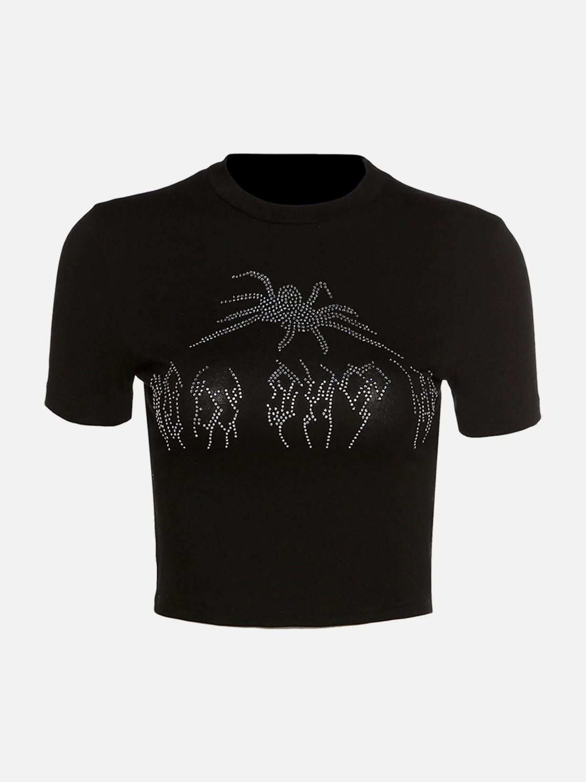 Hot Drill Spider Pattern Short Sleeve T Shirt sold by Yugen Theory