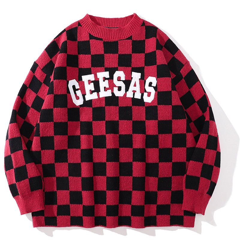 Crew Neck Sweater Checkerboard sold by Yugen Theory product image thumbnail 3
