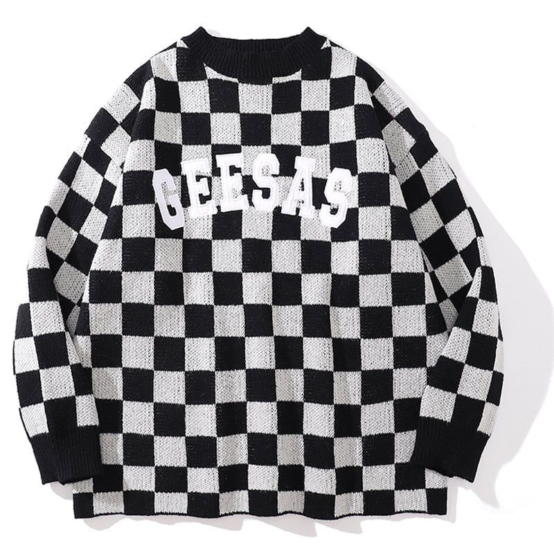 Crew Neck Sweater Checkerboard sold by Yugen Theory product image thumbnail 2
