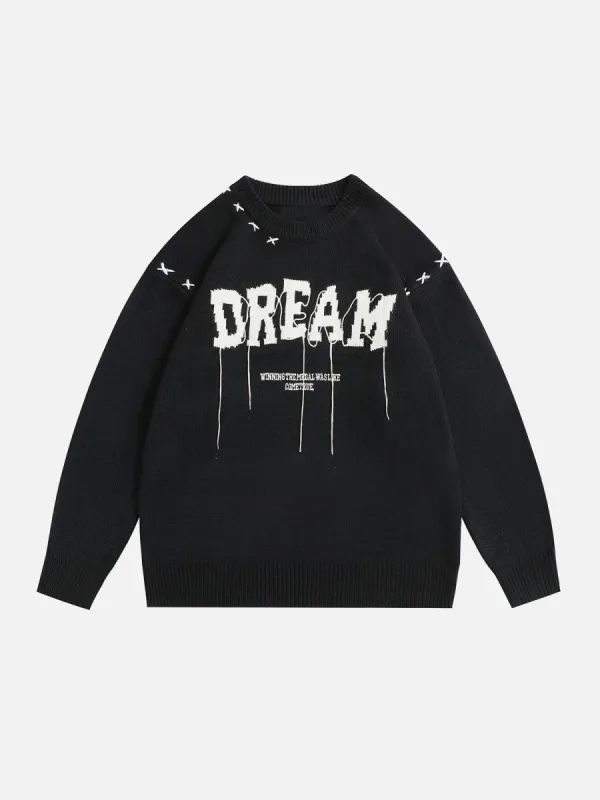 Letter Threads Design Sweater sold by Yugen Theory