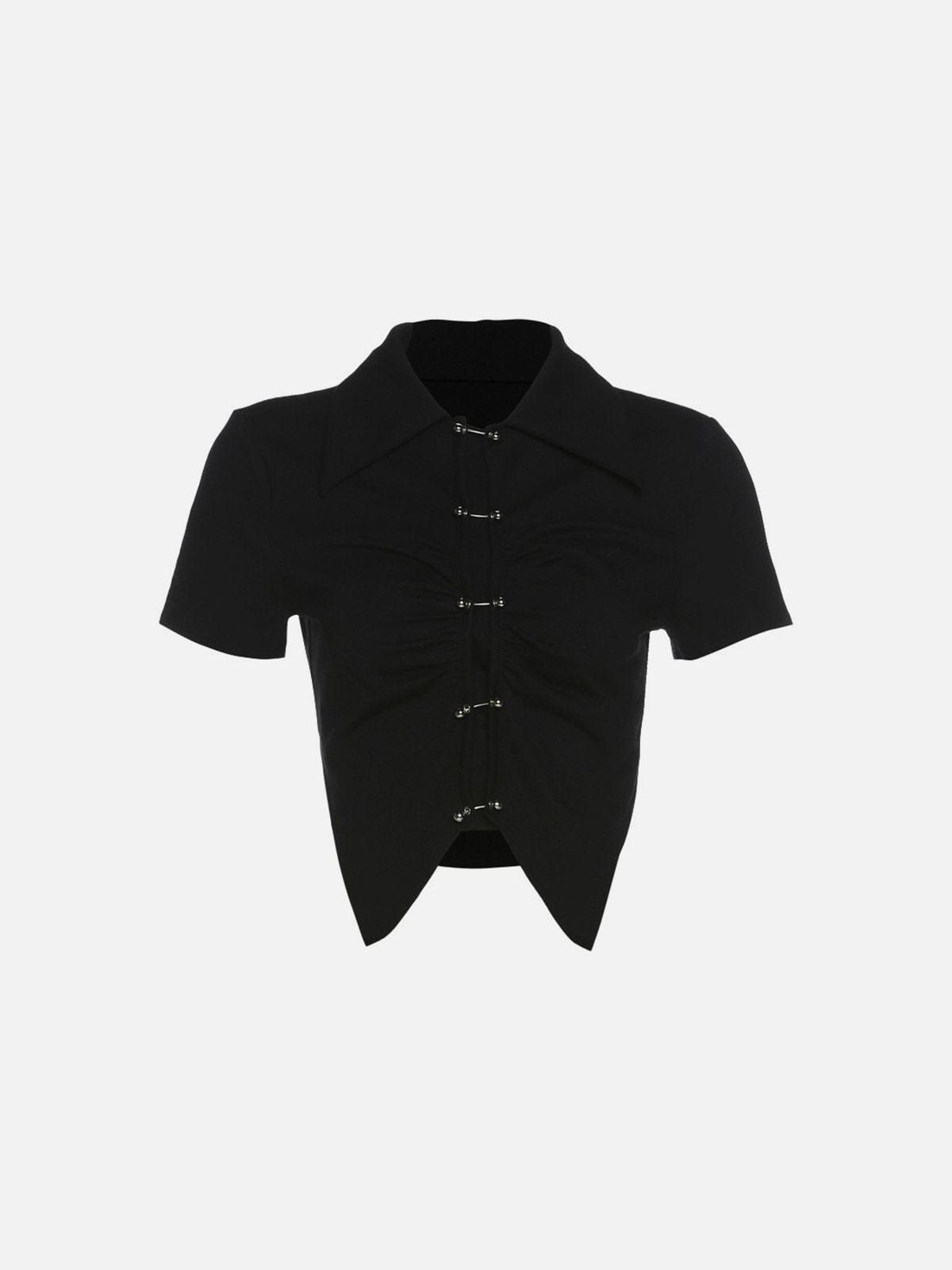 Metal Button Short Sleeve Shirt sold by Yugen Theory