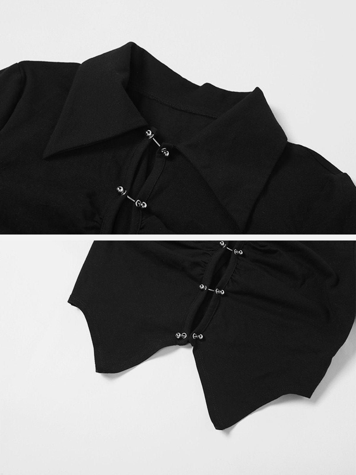 Metal Button Short Sleeve Shirt sold by Yugen Theory product image thumbnail 4