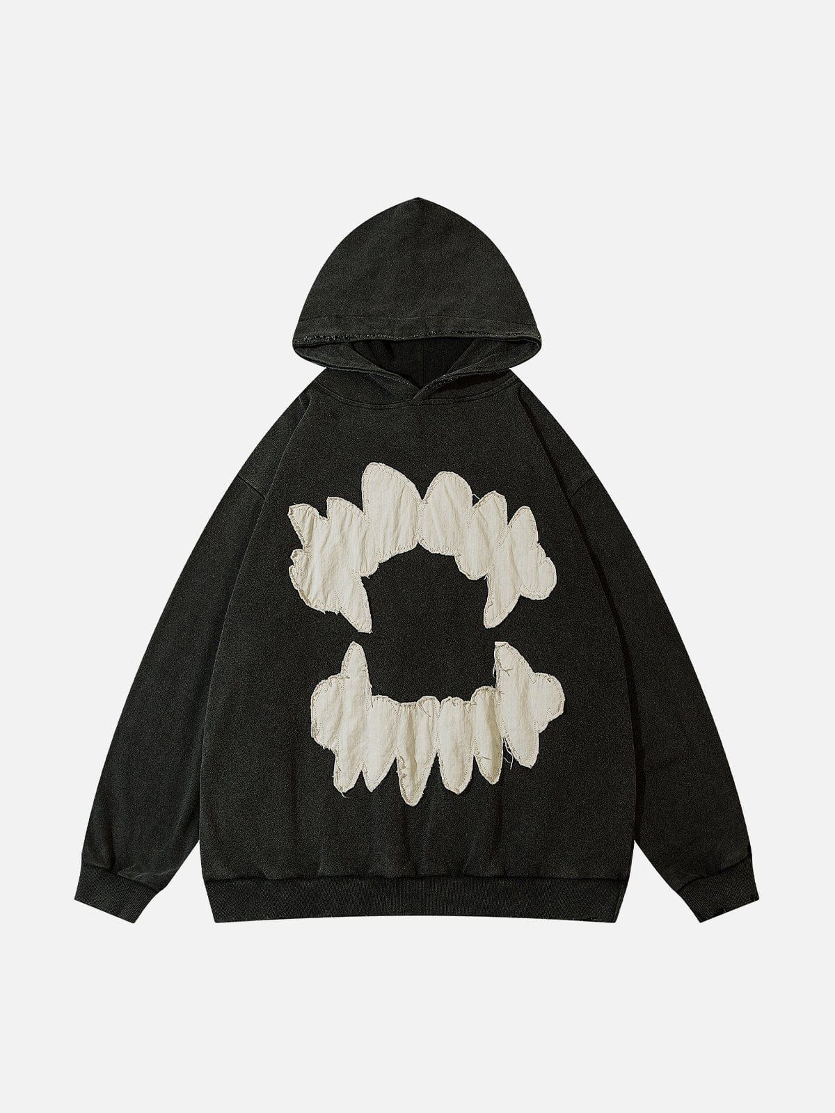 Patchwork Tooth Washed Hoodie sold by Yugen Theory