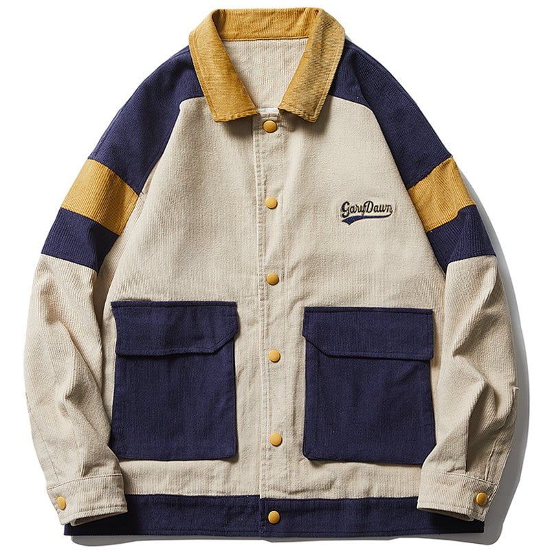 Retro Corduroy Jacket Patchwork sold by Yugen Theory